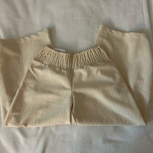 Beige Flowwy Pants